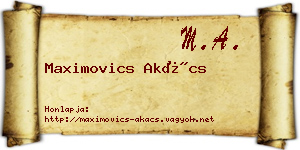 Maximovics Akács névjegykártya